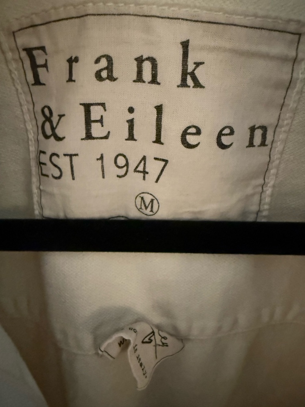 Frank & Eileen Shirley Famous Denim “Vintage White” Button Up Size M - Picture 4 of 4